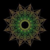 schwarz-goldene Mandala-Blume vektor