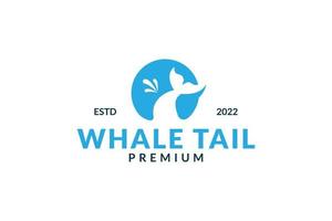 whale tail line havsvatten logotyp design vektor