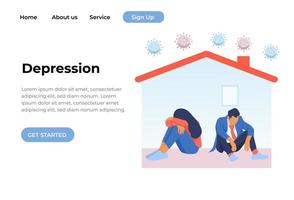 einzigartiges modernes flaches designkonzept der depression von covid-19 für website und mobile website. Zielseitenvorlage. einfach zu bearbeiten und anzupassen. Vektor-Illustration vektor
