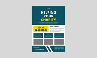 mall för flygblad för välgörenhet. exempel på flygblad för välgörenhet. insamling affisch broschyr mall. hjälpa välgörenhetsaffischdesign. omslag, a4-storlek, flygblad, tryckfärdigt vektor