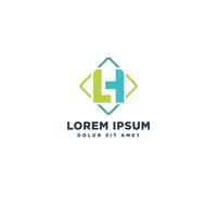 lh abstrakt logotyp brev design vektor illustration ikon element isolerad