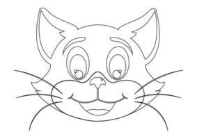 Schwarz-Weiß-Vektor-Kitty-Gesicht vektor