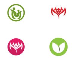 Familien-Blumen-Logo- und symbolsTemplate-Ikonen-APP vektor