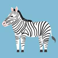 vektorillustration eines zebras in einem flachen stil isoliert vektor