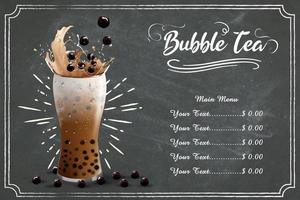 Bubble Milk Tee, Perlmilch Tee, verschiedene Arten von Boba. leckere Getränke.