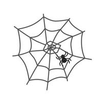 ein schwarzes Netz und eine Spinne. Vektor-Illustration isoliert auf weißem Hintergrund. für ein Postkartendesign oder Dekor für Halloween vektor