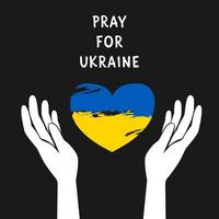 bete für die Ukraine. flache vektorillustration des militärischen konflikts. hintergrundkonzept des betens, der trauer, der menschheit. kein Krieg vektor