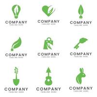 Satz von Öko- und Natur-Business-Logo-Icon-Design für Mehrzweckunternehmen vektor