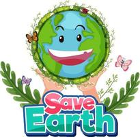 Save Earth-Konzept mit Smiley-Erdkugel vektor