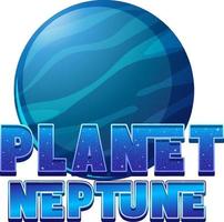 Planet Neptun-Wort-Logo-Design mit Neptun-Planet vektor