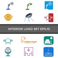 Innenlichtlogodesign mit Linie Artvektorillustration vektor