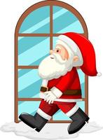 jultomten går vid fönstret vektor