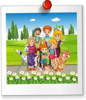 Cartoon-Familienfoto isoliert auf weißem Hintergrund vektor