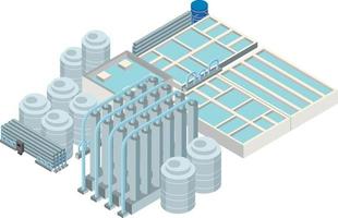 isometrisches industriegebiet der entsalzungsanlage vektor