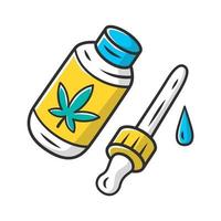 Symbol für cbd-Ölfarbe. Unkrautprodukt. Cannabisindustrie. medizinische Verwendung von Ganja. Vertrieb und Verkauf von Hanf. alternative Medikamente. Legalisierung von Marihuana. Drogenkonsum. isolierte vektorillustration vektor