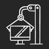 Kreidesymbol der Computerindustrie. Informationstechnologie. digitalen Sektor. Produktionsprozess in der Monitorfabrik. Entwurf, Herstellung von elektronischen Geräten. isolierte vektortafelillustration vektor