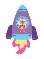 Astronauten-Fuchs-Cartoon vektor
