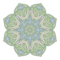 Vektor Mandala. Orientaliskt dekorativt element. Islam, arabiska, indiska, turkiska, pakistan, kinesiska, osmanska motiv. Etniska designelement. Handdragen mandala. Färgrik mandala symbol för yor design.
