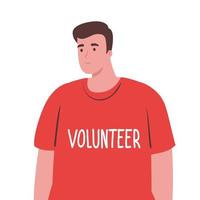 Mann mit freiwilligem T-Shirt-Vektordesign vektor