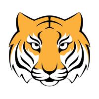 Tiger ikon. Vektor illustration för logo design, t-shirt tryck. Tiger maskot.