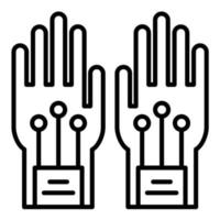 Symbol für die Linie der kabelgebundenen Handschuhe vektor