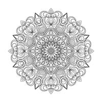 Vektor Mandala Verzierung. Vintage dekorative Elemente. Orientalisches rundes Muster. Islamische, arabische, indische, türkische, pakistanische, chinesische, osmanische Motive. Hand gezeichneter Blumenhintergrund.