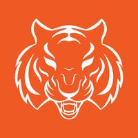 Tiger ikon isolerad på en vit bakgrund. Tiger logo mall, tatuering design, t-shirt tryck. vektor