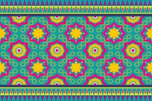 buntes marokko ethnisches motiv nahtloses muster mit traditionellem hintergrunddesign der natur für teppich, tapete, kleidung, verpackung, batik, stoff, vektorillustrationsstickereiart. vektor