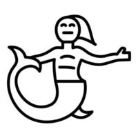 Symbol für die Meerjungfrau-Linie vektor
