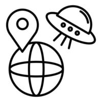 Symbol für UFO-Erdlinie vektor