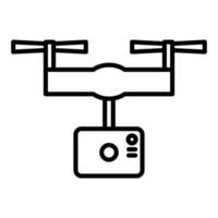 kamera drone linje ikon vektor