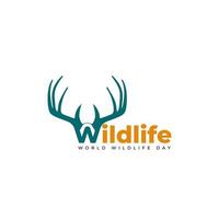 hjorthorn symbol design. bra mall för World Wildlife Day-design. vektor