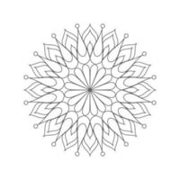 Mandala-Linienvektor. ein symmetrisches rundes einfarbiges Ornament. Färbung vektor