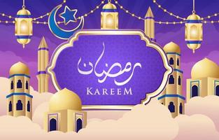 Ramadan Kareem Hintergrundvorlage vektor