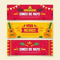 cinco de mayo bannerset vektor