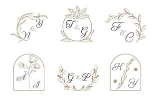 Monogramm-Hochzeitskollektion vektor