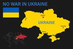 inget krig i Ukraina slogan illustration Ryssland attack Ukraina vektor