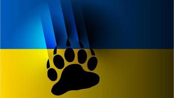ukrainische nationalflagge mit kratz- und schatteneffekt. russischer expansionskrieg. vektor