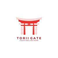 torii tor logo kunst symbol vektor illustration design architektur kultur traditionell japanisch reise tokio