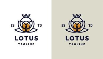 vektor lotus balans monoline minimalistisk enkel logotyp perfekt för alla märken och företag