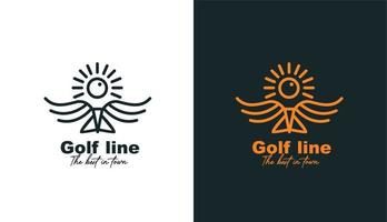 abstraktes Monoline-Golfflügel-Logo für Marke und Unternehmen vektor
