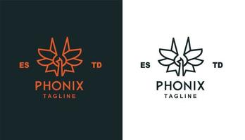 Phonix einfaches Monoline-Logo für Marke und Unternehmen vektor