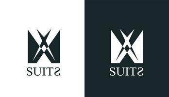 Anzug einfaches schwarzes Logo für Marke und Unternehmen vektor