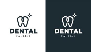 dental monoline minimalistisk logotyp för varumärkesklinik och företag vektor