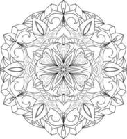 Mandala-Blume in schwarz und weiß freier Vektor