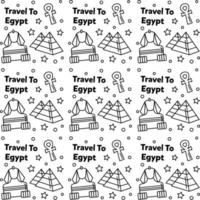 reise nach ägypten kritzeln nahtloses mustervektordesign vektor