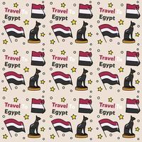 resa till Egypten doodle sömlösa mönster vektordesign vektor