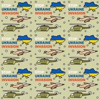 Stoppen Sie die Ukraine-Invasion Doodle nahtlose Muster-Vektor-Design-Illustration vektor