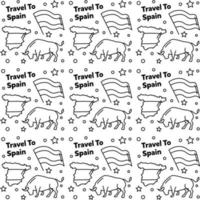 resa till Spanien doodle sömlösa mönster vektordesign. vektor