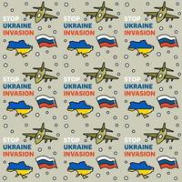 Stoppen Sie die Ukraine-Invasion Doodle nahtlose Muster-Vektor-Design-Illustration vektor